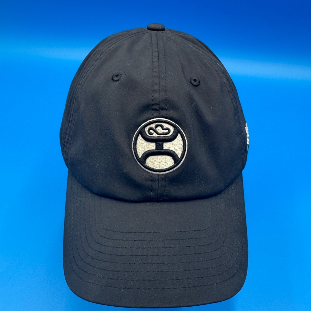 Hooey Mens Black Performance Adjustable Baseball Cap Hat Embroidered Logo - Picture 2 of 8